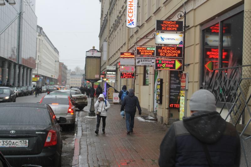 Активисты ОНФ выявили незаконные рекламные баннеры в историческом центре Петербурга